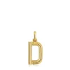 Colgante mediano letra D con baño de oro 18 kt sobre plata Alphabet^TOUS Online