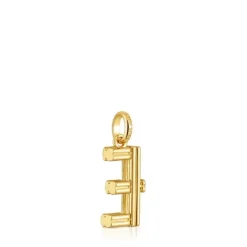 Colgante mediano letra E con baño de oro 18 kt sobre plata Alphabet^TOUS New