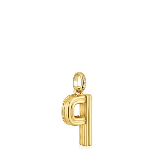Colgante mediano letra P con baño de oro 18 kt sobre plata Alphabet^TOUS Clearance