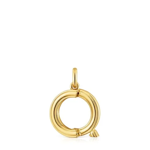 Colgante mediano letra Q con baño de oro 18 kt sobre plata Alphabet^TOUS