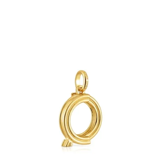 Colgante mediano letra Q con baño de oro 18 kt sobre plata Alphabet^TOUS