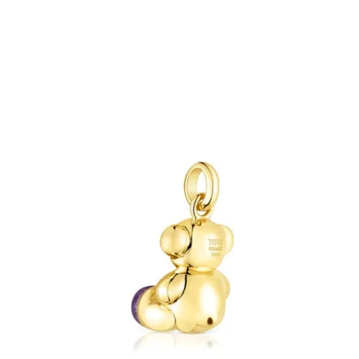 Colgante oso con baño de oro 18 kt sobre plata y amatista Bold Bear^TOUS Clearance