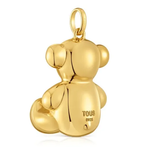 Colgante oso extra grande con baño de oro 18 kt sobre plata Bold Bear^TOUS Online