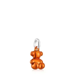 Colgante oso pequeño de acero en color naranja Bold Bear^TOUS Outlet