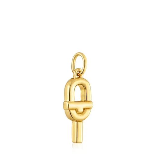 Colgante pequeño con baño de oro 18 kt sobre plata MANIFESTO^TOUS Discount