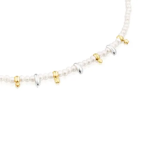 Collar bicolor con perlas cultivadas y motivos Virtual Garden^TOUS Clearance