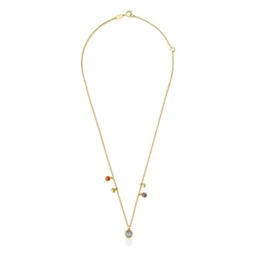 Collar con baño de oro 18 kt sobre plata, motivos y gemas Plump^TOUS Outlet