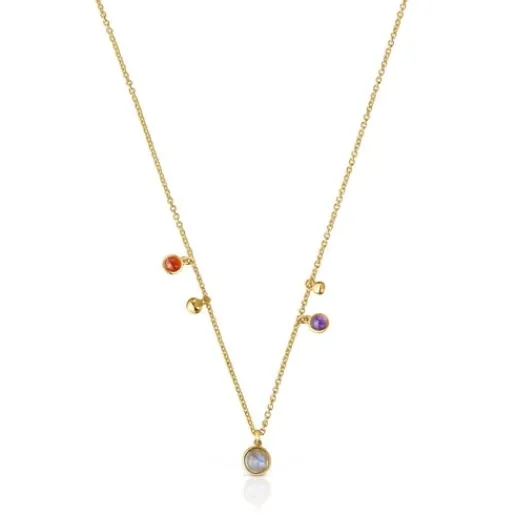 Collar con baño de oro 18 kt sobre plata, motivos y gemas Plump^TOUS Outlet