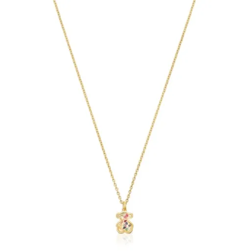 Collar con baño de oro 18 kt sobre plata y multi gemas Areia^TOUS