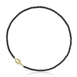 Collar con baño de oro 18 kt sobre plata y ónix 50 cm MANIFESTO^TOUS Online