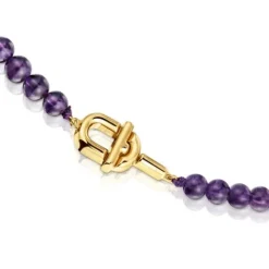 Collar con baño de oro 18 kt sobre plata y amatistas MANIFESTO^TOUS Best