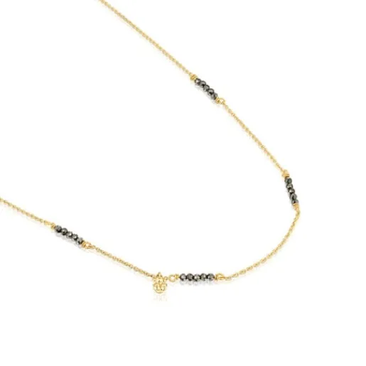 Collar con baño de oro 18 kt sobre plata y pirita Bold Bear^TOUS Sale