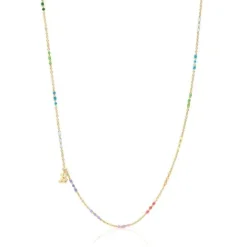 Collar con baño de oro 18 kt sobre plata y esmalte Bold Bear^TOUS Hot