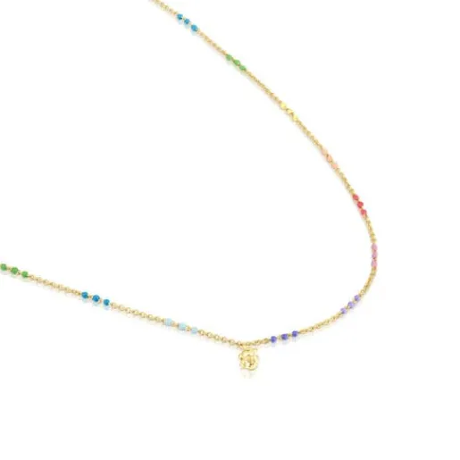 Collar con baño de oro 18 kt sobre plata y esmalte Bold Bear^TOUS Hot