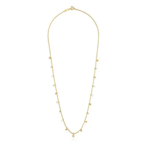 Collar corto con baño de oro de 18 kt sobre plata, perlas cultivadas y gemas Grain^TOUS Outlet