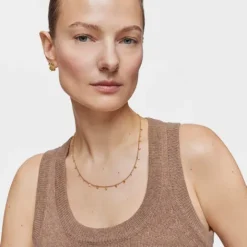 Collar corto con baño de oro de 18 kt sobre plata, perlas cultivadas y gemas Grain^TOUS Outlet