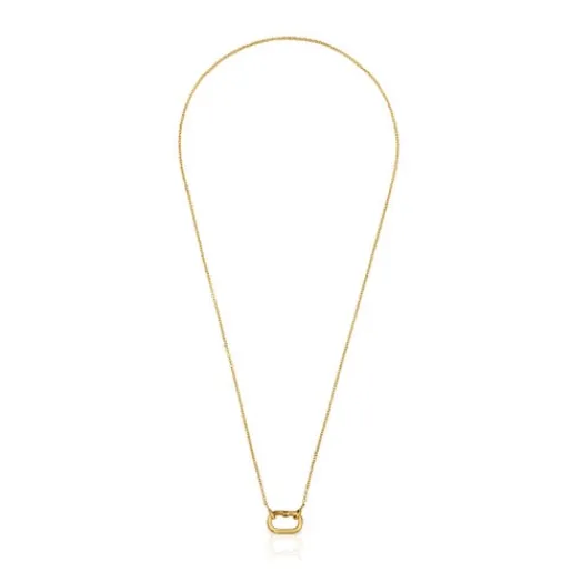 Collar corto con baño de oro 18 kt sobre plata con anilla Hold Oval^TOUS Outlet
