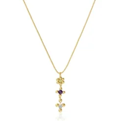 Collar corto con baño de oro 18 kt sobre plata y gemas Sugar Party^TOUS New