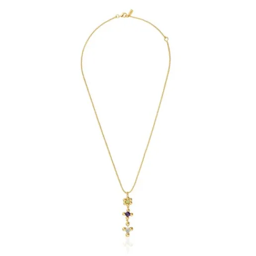 Collar corto con baño de oro 18 kt sobre plata y gemas Sugar Party^TOUS New