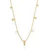 Collar corto con baño de oro de 18 kt sobre plata, perlas cultivadas y motivos Grain^TOUS New