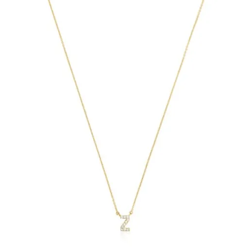 Collar corto de oro y 0,05 ct de diamantes letra Z Alphabet^TOUS Outlet