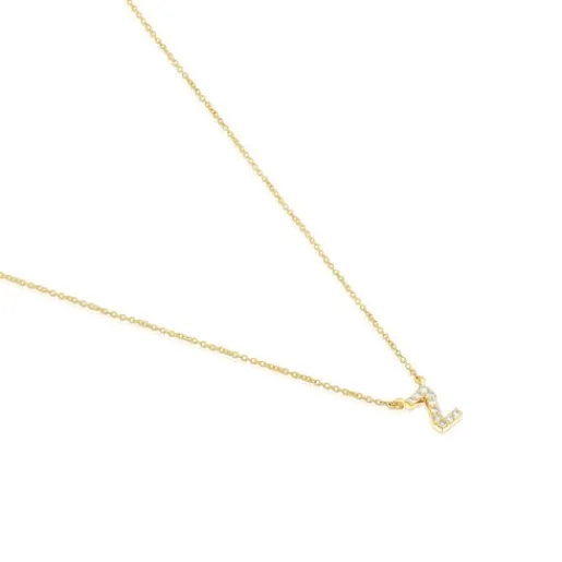 Collar corto de oro y 0,05 ct de diamantes letra Z Alphabet^TOUS Outlet
