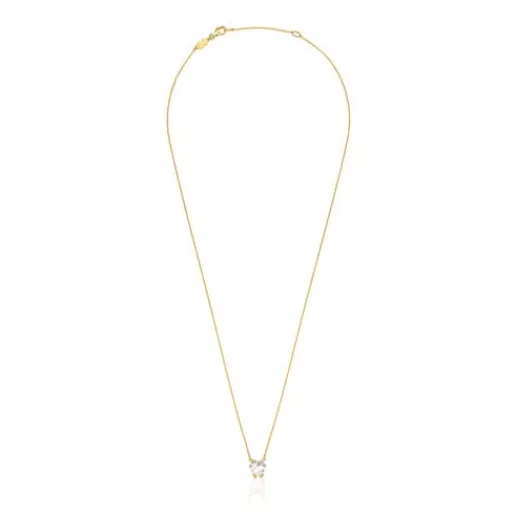 Collar corto de oro y cuarzo cristal de roca Color Pills^TOUS Online