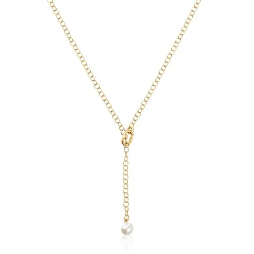 Collar corto de oro y perla cultivada Hold Oval^TOUS Online