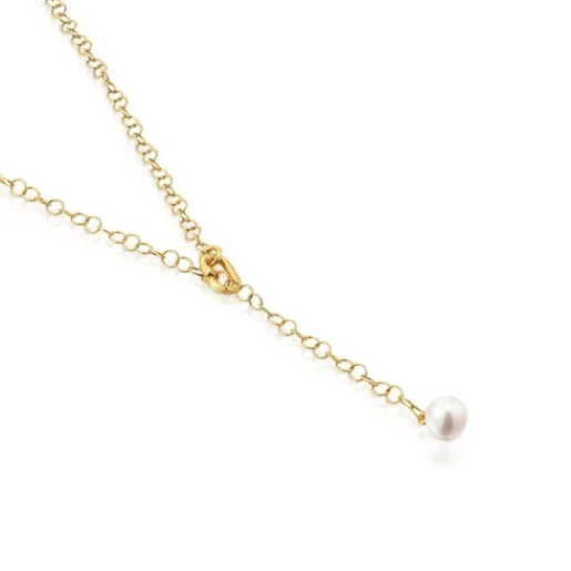 Collar corto de oro y perla cultivada Hold Oval^TOUS Online
