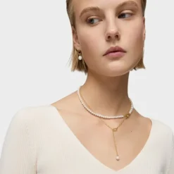 Collar corto de oro y perla cultivada Hold Oval^TOUS Online