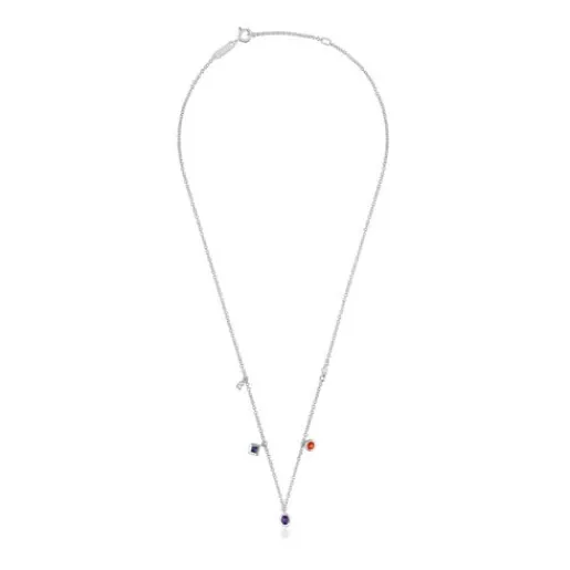 Collar corto de plata, gemas y perla cultivada Basic Colors^TOUS Outlet