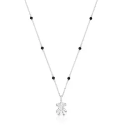 Collar corto de plata, ónix y motivo oso Grain^TOUS New