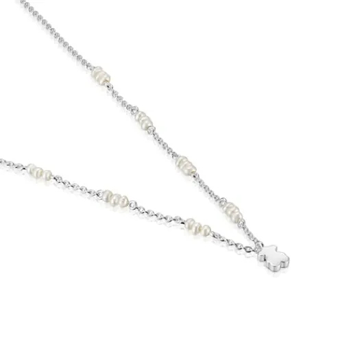 Collar corto de plata, perlas cultivadas y detalle oso Sweet Dolls^TOUS Clearance