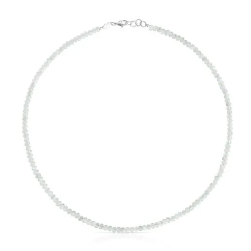 Collar corto de plata y piedra luna Basic Colors^TOUS Hot