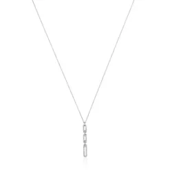 Collar corto oval de oro blanco con diamantes Les Classiques^TOUS New