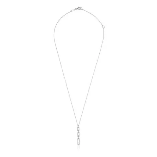 Collar corto oval de oro blanco con diamantes Les Classiques^TOUS New
