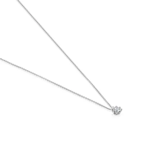 Collar corto rosetón de oro blanco y diamantes 0,10 ct Les Classiques^TOUS Hot