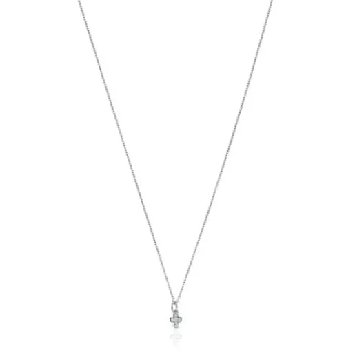Collar cruz de oro blanco con diamantes Les Classiques^TOUS