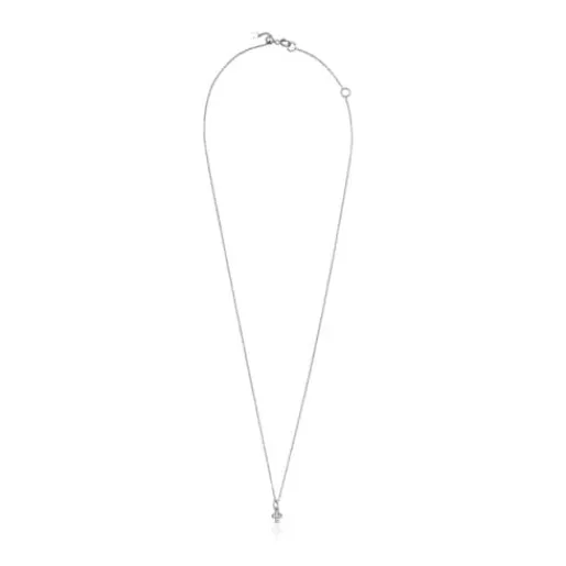 Collar cruz de oro blanco con diamantes Les Classiques^TOUS
