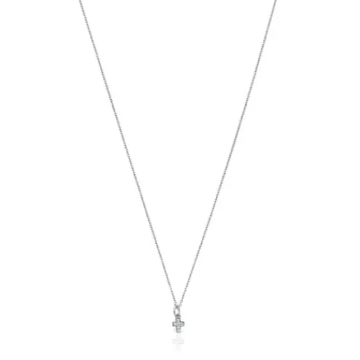 Collar cruz de oro blanco con diamantes Les Classiques^TOUS