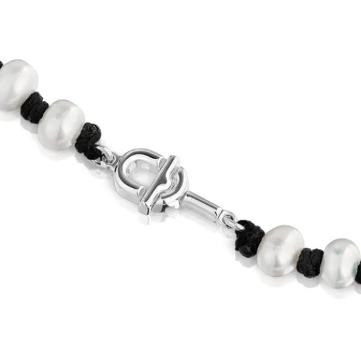 Collar de nylon negro con perlas cultivadas 42 cm MANIFESTO^TOUS Best