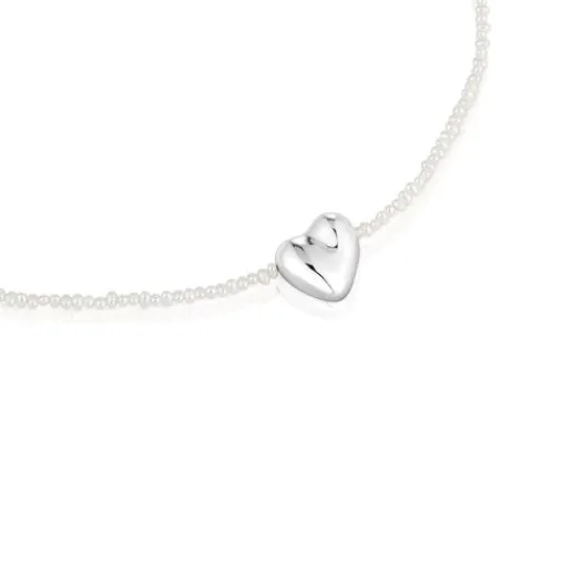 Collar de perlas cultivadas y motivo corazón de plata Tabit^TOUS Best