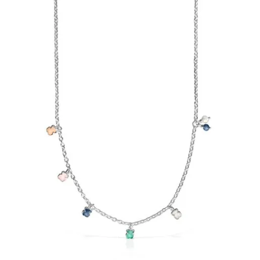 Collar de plata con gemas y perla Mini Color^TOUS Clearance