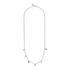 Collar de plata con gemas y perla Mini Color^TOUS Clearance