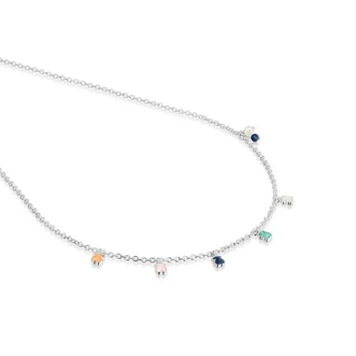 Collar de plata con gemas y perla Mini Color^TOUS Clearance