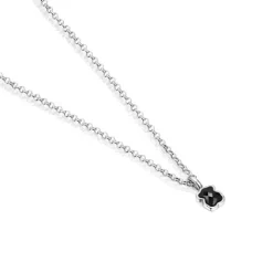 Collar de plata con motivo oso de ónix facetado Mini Onix^TOUS Discount