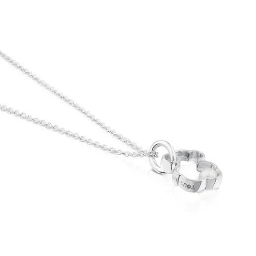 Collar de plata con perla cultivada motivo silueta oso Silueta^TOUS Online