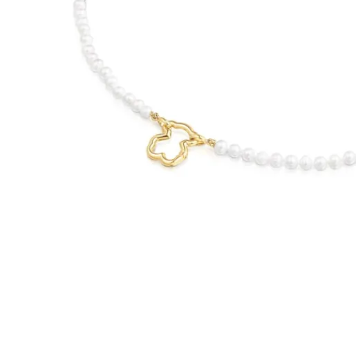 Collar oso de oro y perlas Hold^TOUS