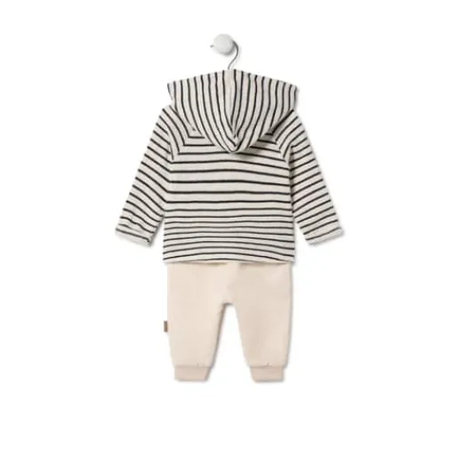 Conjunto de niño a rayas y liso Black crudo^TOUS Hot