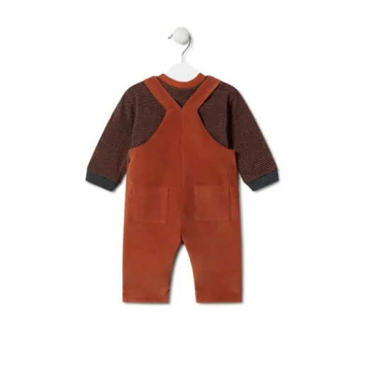 Conjunto de niño a rayas y liso Black naranja^TOUS Best